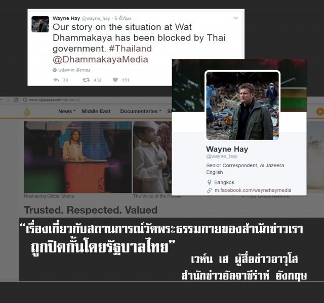 สื่อดังระดับโลกอย่างอัลจาซีร่าห์เผยแพร่ สกู๊ปข่าววัดพระธรรมกาย หลังถูกปิดกั้นโดยภาครัฐ