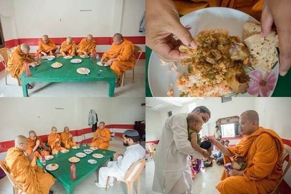 คณะสงฆ์ไทยรับกิจนิมนต์ฉันภัตตาหาร ในเทศกาลบูชาของชาวมุสลิม ณ เมืองกุสินารา ประเทศอินเดีย