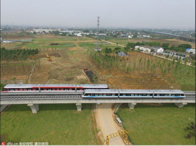 จีนเปิดทางรถไฟแม่เหล็กความเร็วต่ำสายแรก
