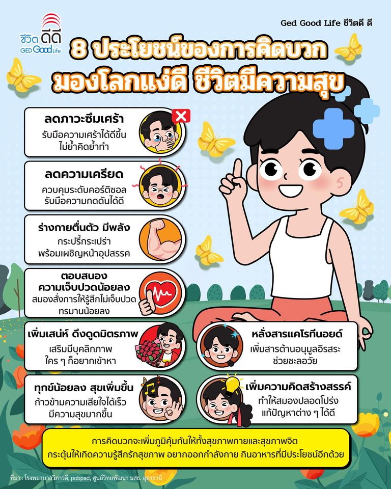 8 ประโยชน์ของการคิดบวก มองโลกในแง่ดี ชีวิตมีความสุข