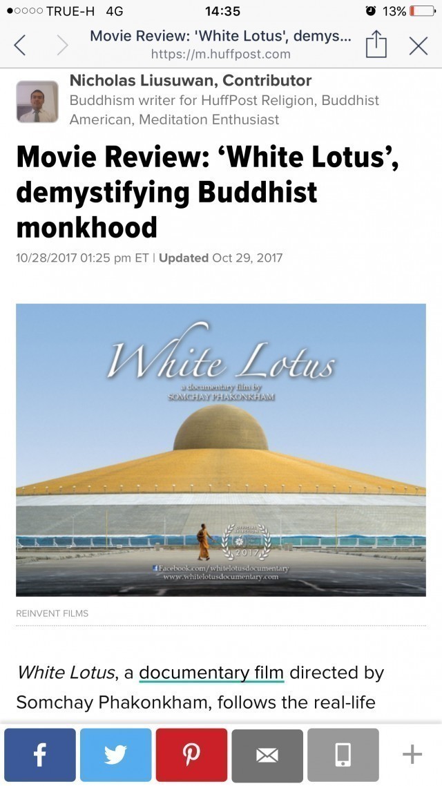 คุณดูรึยัง! รีวิวภาพยนตร์: 'White Lotus' เปิดเผยชีวิตจริงของพระภิกษุสงฆ์ ในพระพุทธศาสนา