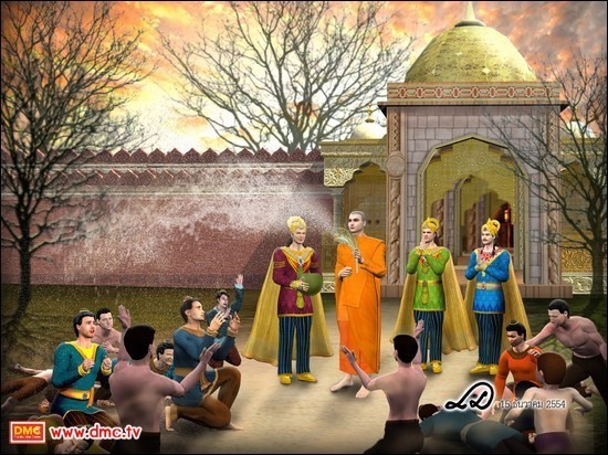 การโปรยดอกไม้ การประดับธง ต้อนรับพระภิกษุสงฆ์ การทำน้ำมนต์ มีมาตั้งแต่สมัยพุทธกาล..!!