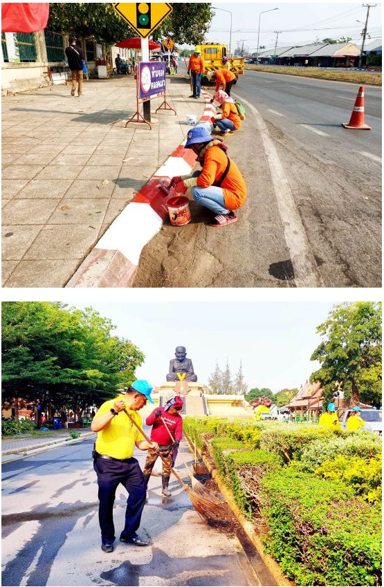 จิตอาสาทำความสะอาดวัดห้วยมงคล-ถนนของพ่อ รับนักท่องเที่ยว