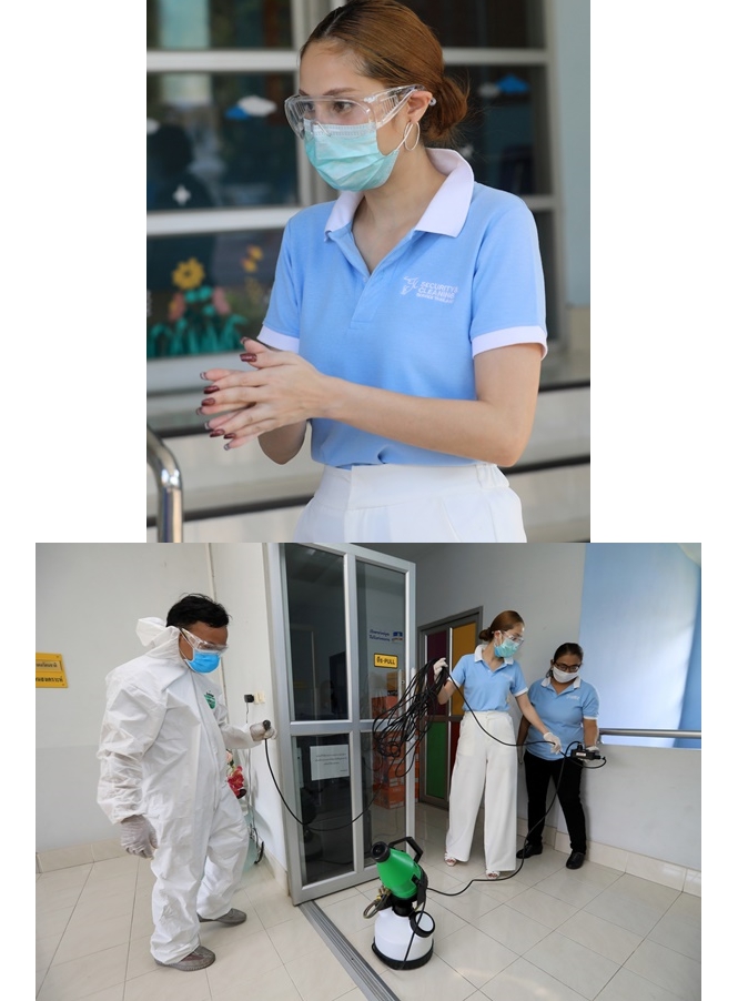 "ขวัญ อุษามณี" นางเอกใจบุญ ยกทีมทำความสะอาดสถานที่เสี่ยงไวรัส COVID-19