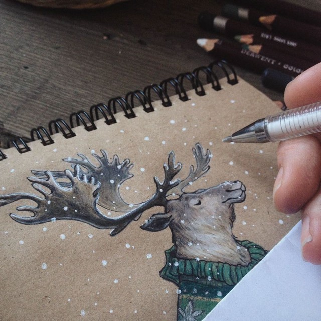 ศิลปินรัสเซียทำเก๋ วาดรูปการ์ตูนการ์ด จากความชื่นชอบเทพนิยาย