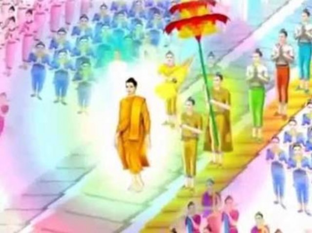 พระบรมศาสดา เสด็จจำพรรษา  บนสวรรค์ชั้นดาวดึงส์   แสดงธรรมโปรดเทพบุตรพุทธมารดา