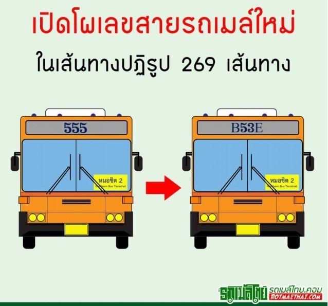 เผยหมายเลขรถเมล์ใหม่ 269 สาย อินเตอร์กว่าเดิม มีภาษาอังกฤษคู่ตัวเลข..