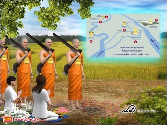 การโปรยดอกไม้ การประดับธง ต้อนรับพระภิกษุสงฆ์ การทำน้ำมนต์ มีมาตั้งแต่สมัยพุทธกาล..!!