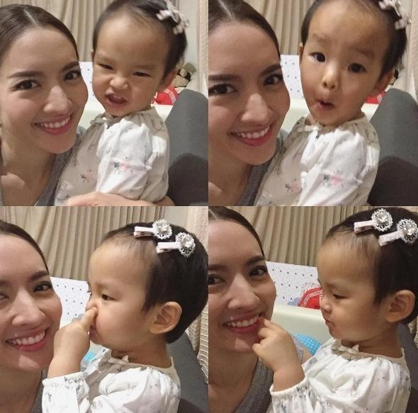 คุณพ่อ สงกรานต์ นึกสนุกจัดภาพตอนเด็กของ แอฟ ทักษอร และ ลูกสาวน้องปีใหม่