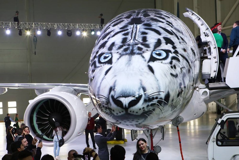 สุดเท่ “เสือดาวหิมะ” เครื่องบินโดยสารลำใหม่ สายการบินคาซัคฯแอร์