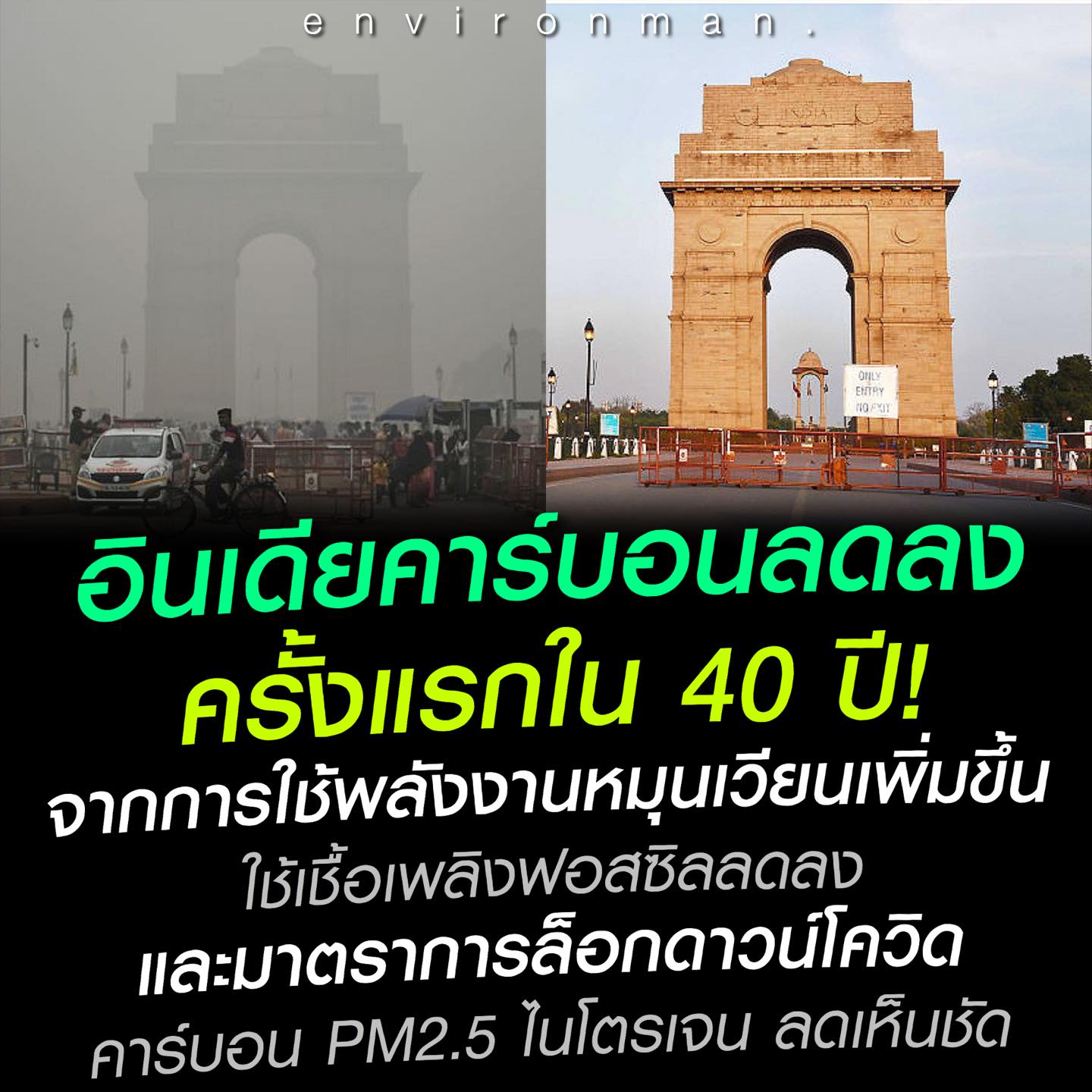 อินเดียคาร์บอนลดลงครั้งแรกใน 40 ปี