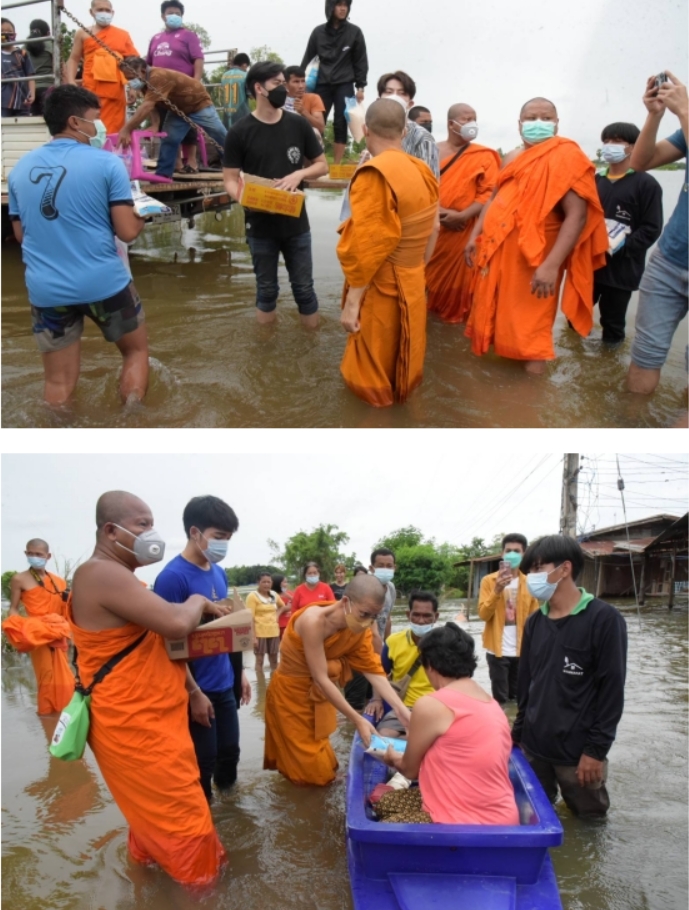 “ฟิล์มรัฐภูมิ” นักร้องดังพร้อมดาราดังช่อง3 มาช่วยน้ำท่วมสุโขทัย