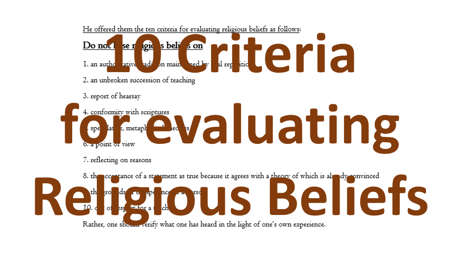 Buddhism EP. 13 : The 10 Criteria for Religious Beliefs !?!