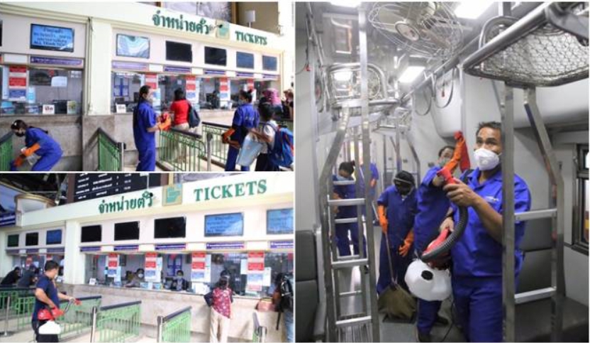 รฟท.ลุยทำความสะอาดสถานีรถไฟทั่วประเทศสกัดไวรัสโคโรนา