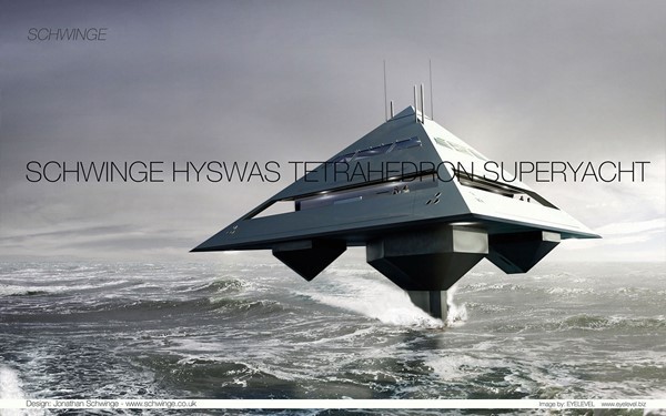 ซูเปอร์ยอชท์หรูแห่งอนาคต รูปพีระมิดลอยน้ำราว UFO บุกทะเล