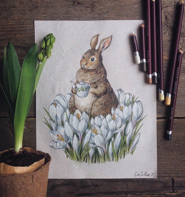 ศิลปินรัสเซียทำเก๋ วาดรูปการ์ตูนการ์ด จากความชื่นชอบเทพนิยาย