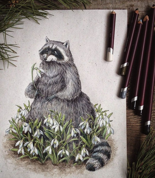 ศิลปินรัสเซียทำเก๋ วาดรูปการ์ตูนการ์ด จากความชื่นชอบเทพนิยาย