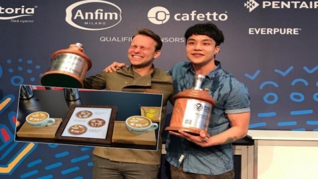 หนุ่มไทยจากเชียงใหม่ คว้าแชมป์โลก ลาเต้ อาร์ท ศิลปะบนถ้วยกาแฟ World Latte Art Champion 2017