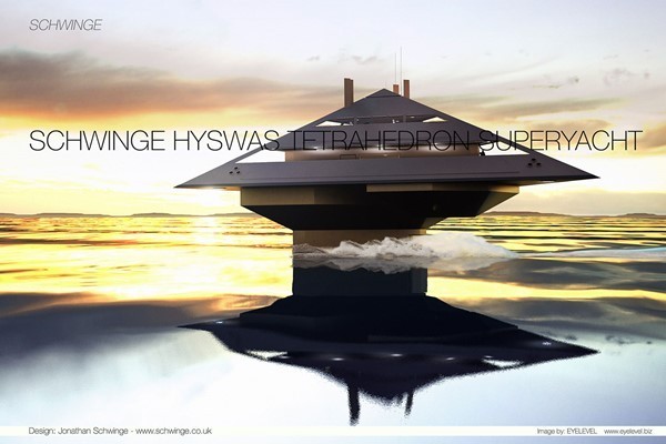 ซูเปอร์ยอชท์หรูแห่งอนาคต รูปพีระมิดลอยน้ำราว UFO บุกทะเล